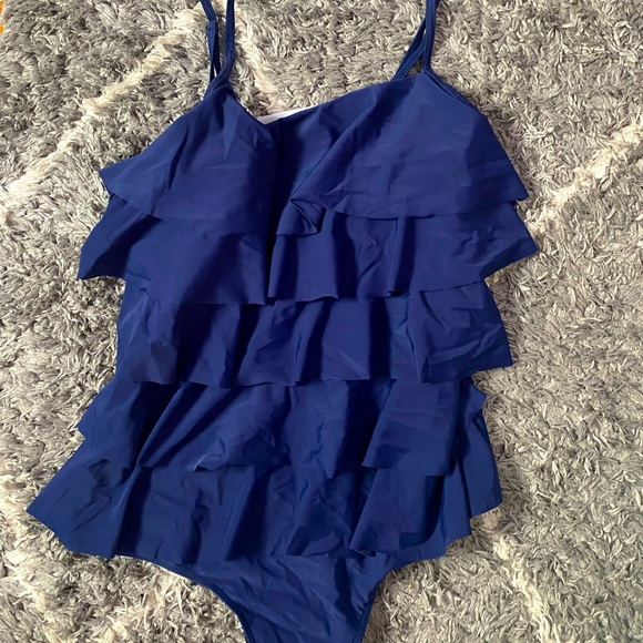 One Piece Ruffle Bathing Suit - Picture 1 of 3